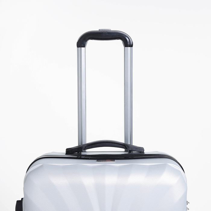 Чемодан средний 24", отдел на молнии, кодовый замок, 4 колеса, цвет серый