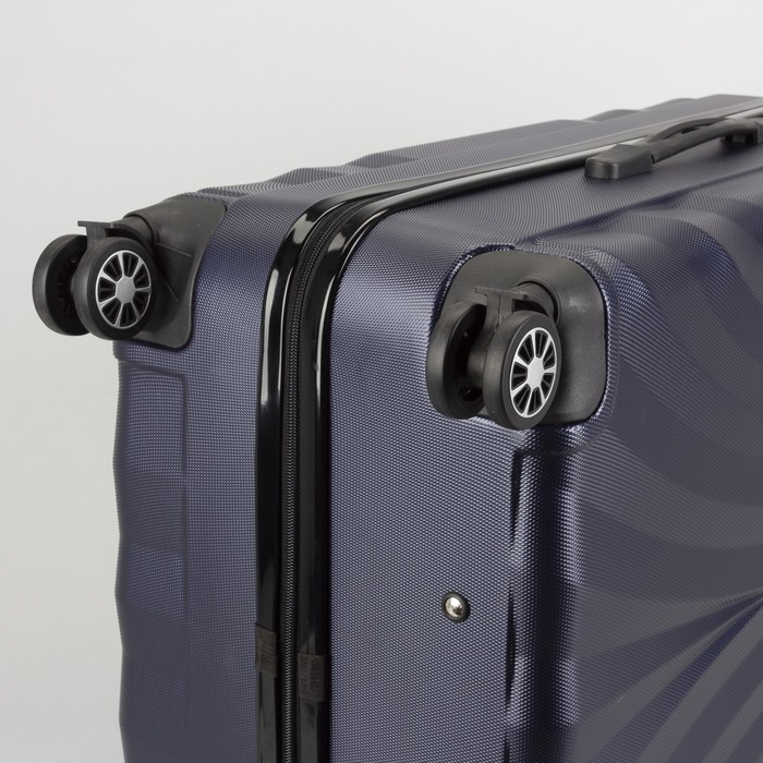Чемодан большой 28", отдел на молнии, кодовый замок, 4 колеса, темно-синий
