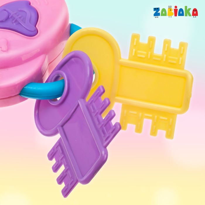 Музыкальный брелок «Ключик», световые и звуковые эффекты, работает от батареек, цвет розовый