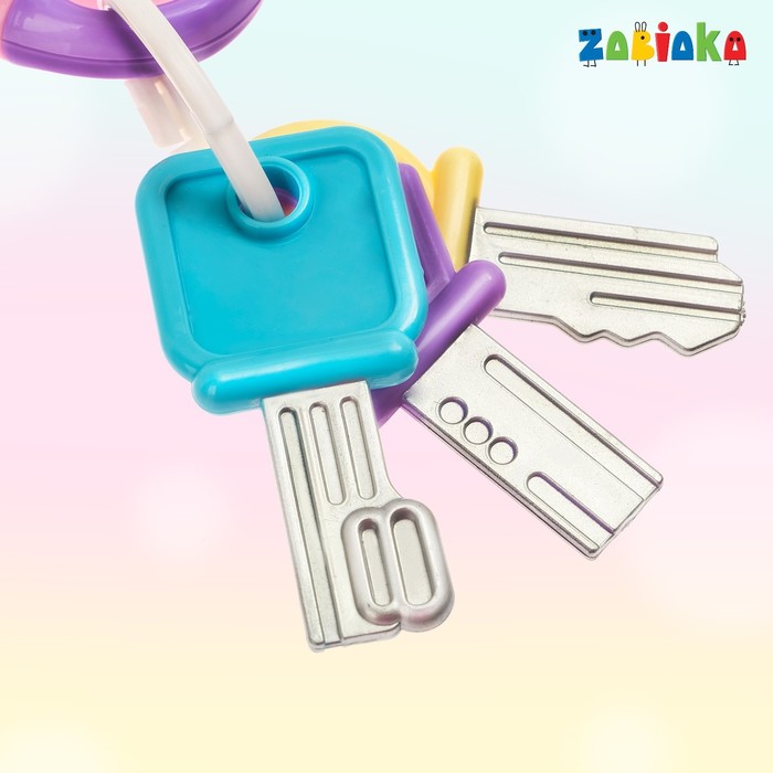 Музыкальный брелок «Весёлые звуки», световые и звуковые эффекты, работает от батареек, цвет розовый