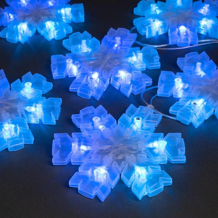 НИТЬ, 2 м, с насад. "Снежинка матовая", 12х12 см, Н.С. LED-36-220V, СИНИЙ