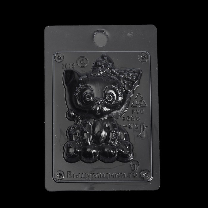 Пластиковая форма для мыла "Котенок с бантом" 7х3х9,5 см