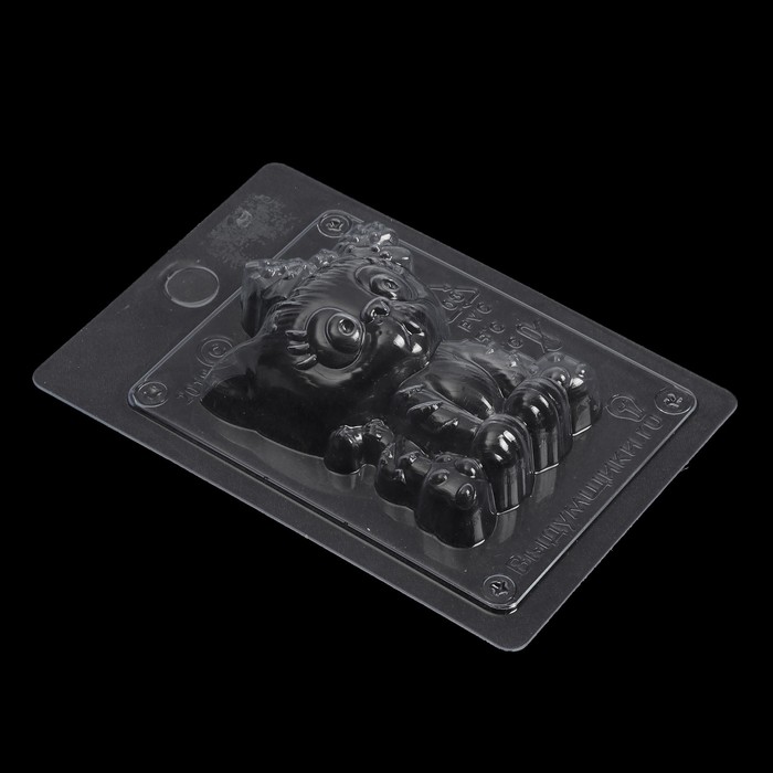 Пластиковая форма для мыла "Котенок с бантом" 7х3х9,5 см