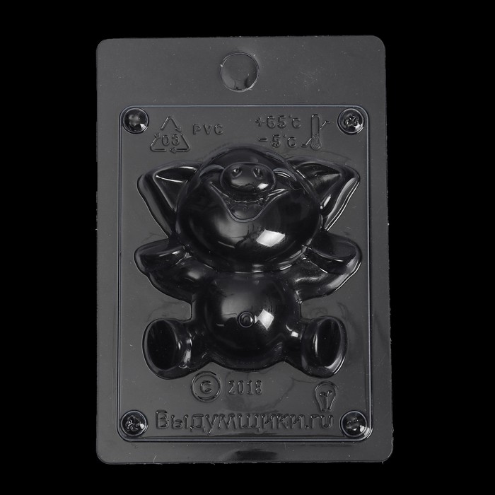 Пластиковая форма для мыла "Веселая свинка" 7,5х3х8 см