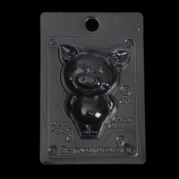 Пластиковая форма для мыла "Свинка стоит" 7х3х9 см