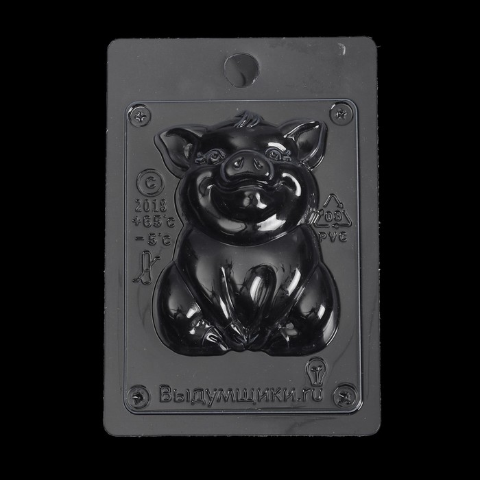 Пластиковая форма для мыла "Свинка сидит" 6,7х3х9 см