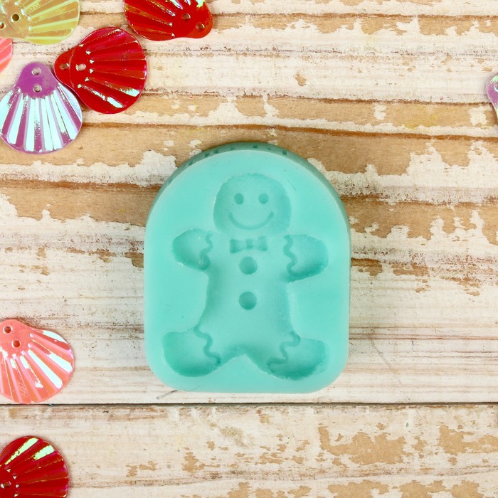 Силиконовый молд "Пряничный человечек" 3х2,5х0,3 см