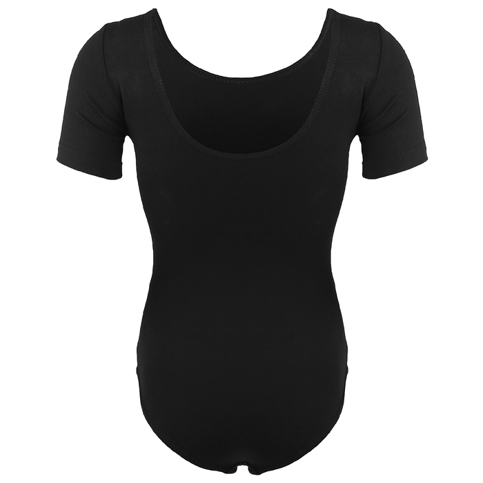 Купальник гимнастический Shine х/б, короткий рукав, размер 40, цвет чёрный