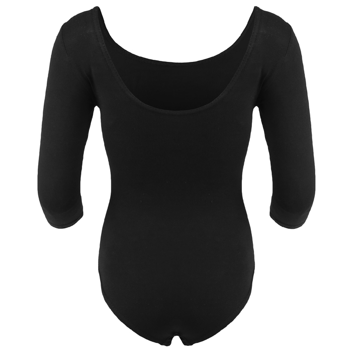Купальник гимнастический Shine х/б, рукав 3/4, размер 30, цвет чёрный