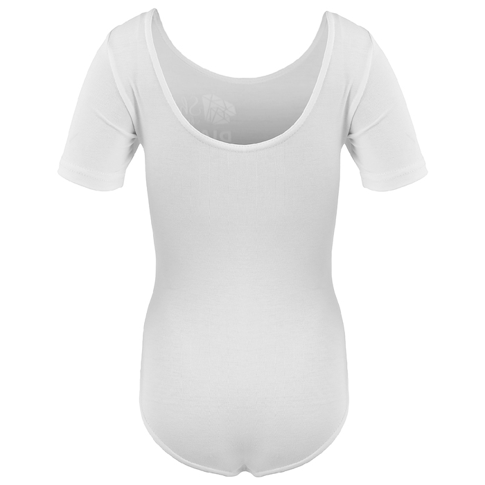Купальник гимнастический Shine х/б, короткий рукав, размер 30, цвет белый