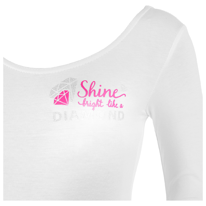 Купальник гимнастический Shine х/б, рукав 3/4, размер 28, цвет белый