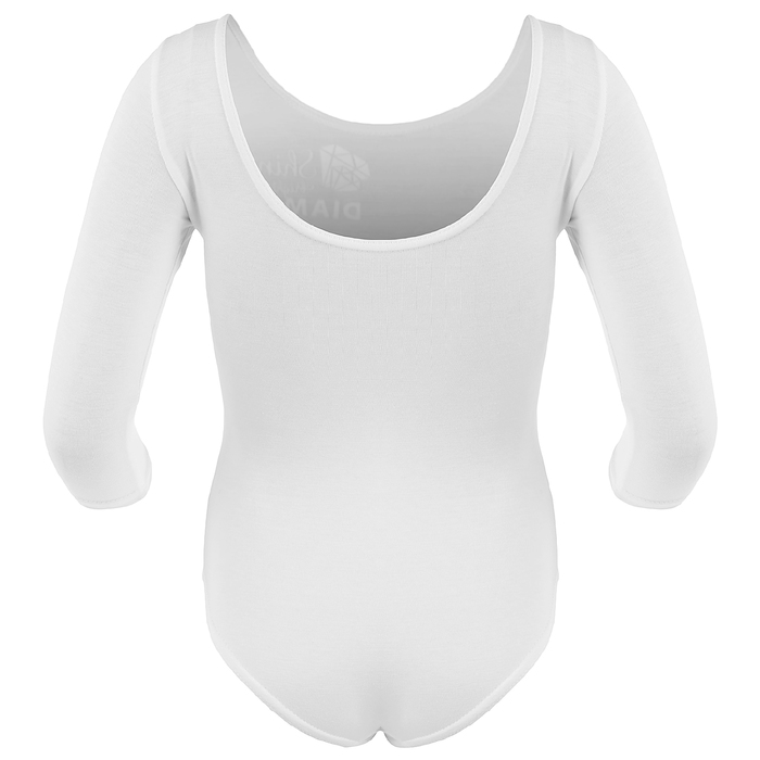 Купальник гимнастический Shine х/б, рукав 3/4, размер 38, цвет белый