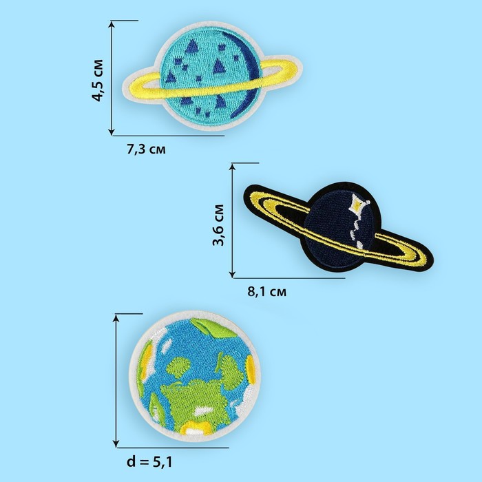 Набор термоаппликаций «Планеты», 3 шт