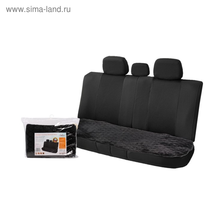 фото Накидка на сиденье alpaca mini, искусственный мех, 50х50 см, чёрная 4899345 airline