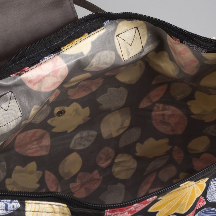 Сумка хозяйственная складная «Осень», отдел на молнии, водонепроницаемая, цвет чёрный