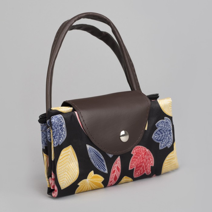 Сумка хозяйственная складная «Осень», отдел на молнии, водонепроницаемая, цвет чёрный