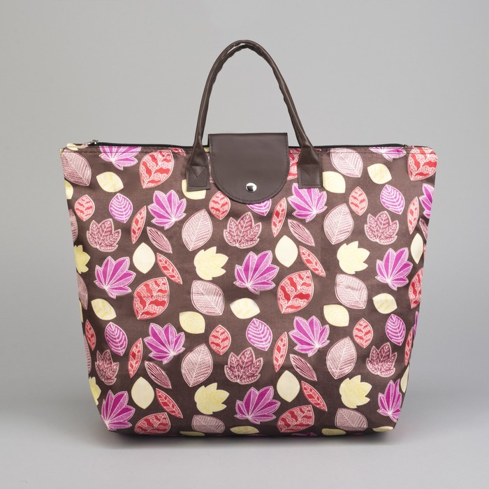 Сумка хозяйственная складная «Осень», отдел на молнии, водонепроницаемая, цвет коричневый