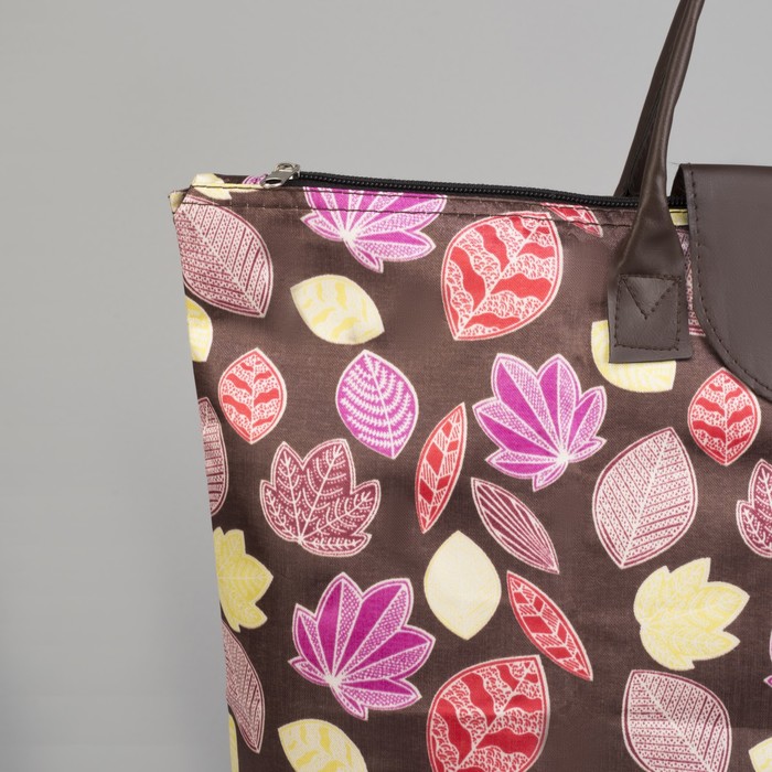 Сумка хозяйственная складная «Осень», отдел на молнии, водонепроницаемая, цвет коричневый