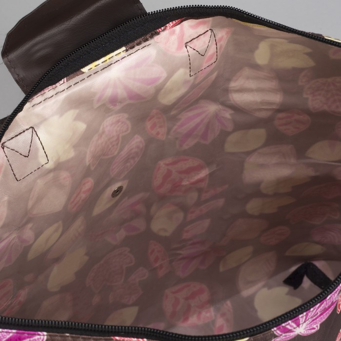 Сумка хозяйственная складная «Осень», отдел на молнии, водонепроницаемая, цвет коричневый