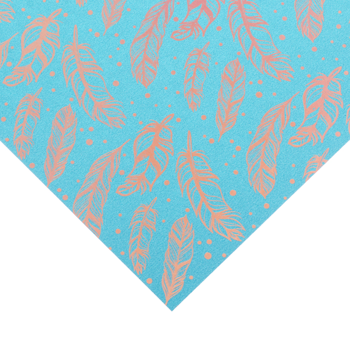 Бумага для скрапбукинга жемчужная «Пёрышки», 20 × 21,5 см, 250г/м