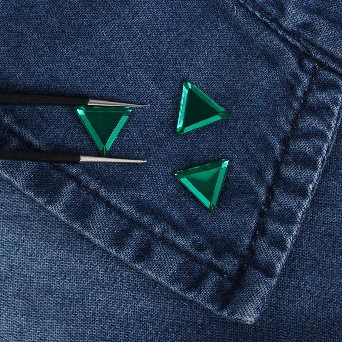 Стразы термоклеевые "Треугольник", 50шт, 10 х 10мм, цвет зелёный