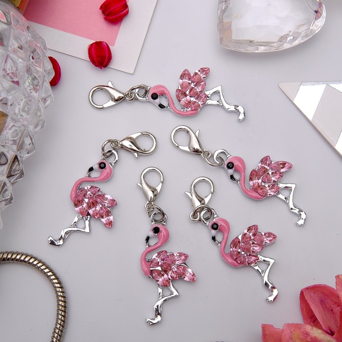 Шармик "Фламинго", цвет розовый в серебре