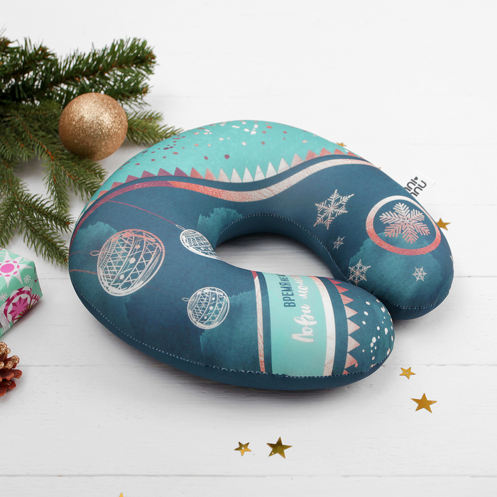 Подголовник-подушка антистресс "Время не ждет, лови момент!"