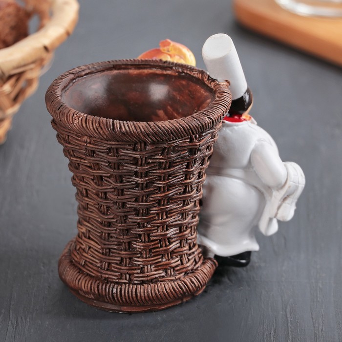 Подставка для кухонных принадлежностей "Пекарь с курочкой"