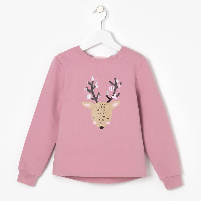 Джемпер детский KAFTAN "Оленёнок", розовый, рост 122-128 см (34).