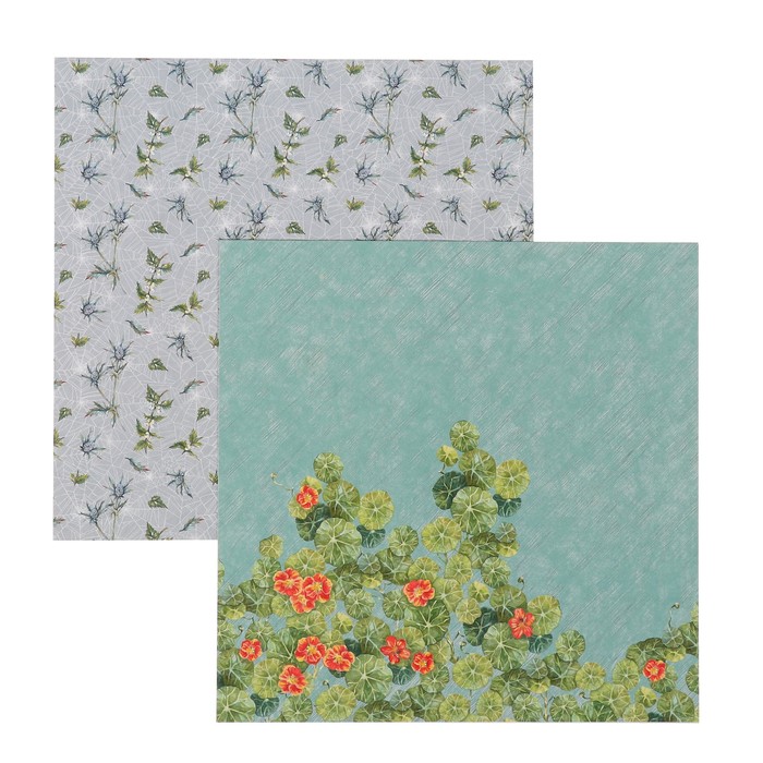 Набор бумаги для скрапбукинга "Бабушкин сад" (8 листов) 20х20 см,190 гр/м2