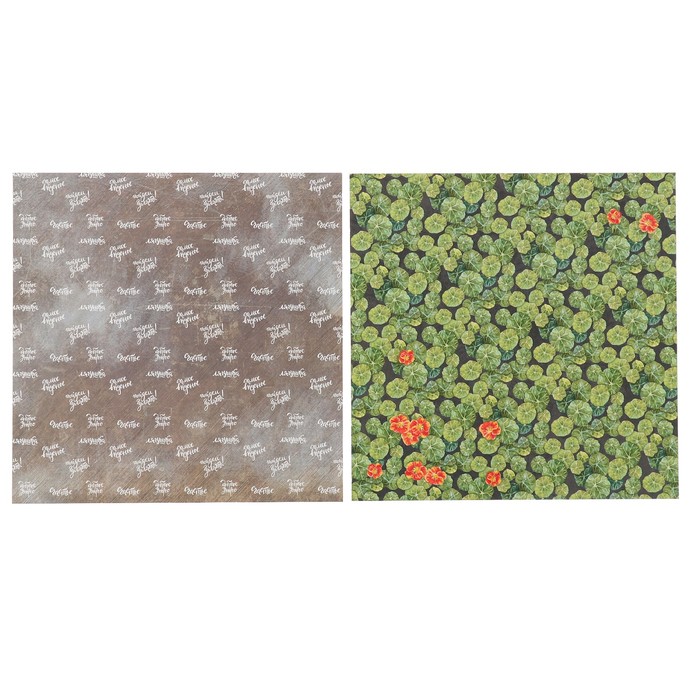 Набор бумаги для скрапбукинга "Бабушкин сад" (8 листов) 20х20 см,190 гр/м2