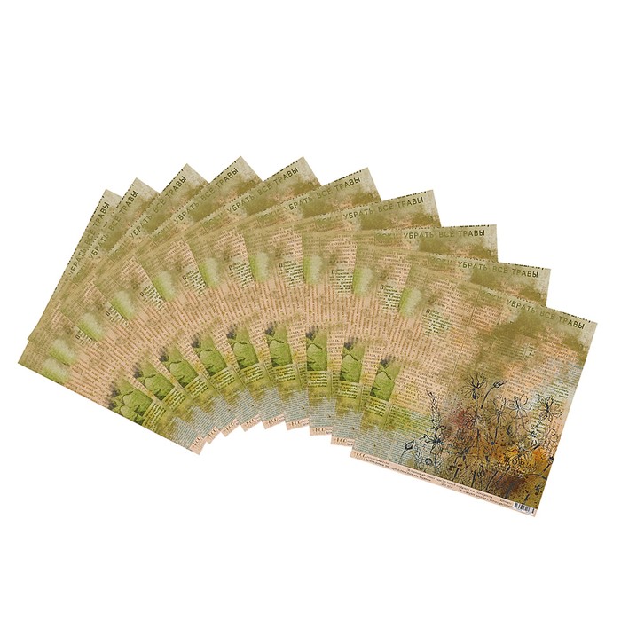 Бумага для скрапбукинга "На чердаке "Бабушкин сад" 30.5х30.5 см, 250 гр/м2