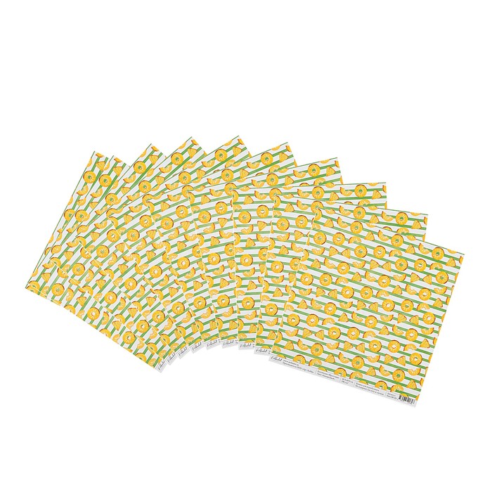 Бумага для скрапбукинга "Ананасовый "Фруктовая" 30.5х30.5 см, 190 гр/м2