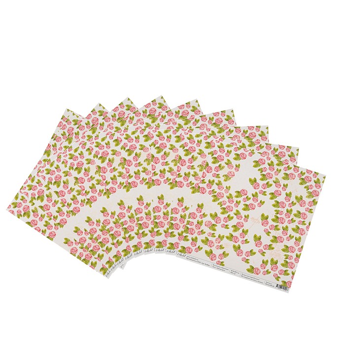 Бумага для скрапбукинга "Аромат роз "Цветение" 30.5х30.5 см, 190 гр/м2
