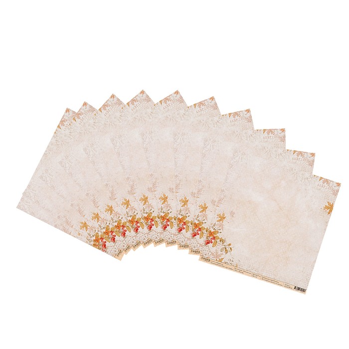 Бумага для скрапбукинга "Листва "Моя школа" 30,5х30,5 см, 190гр/м2