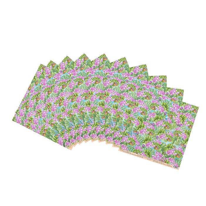 Бумага для скрапбукинга "Лотосы "Тропикана" 30,5х30,5 см, 250гр/м2