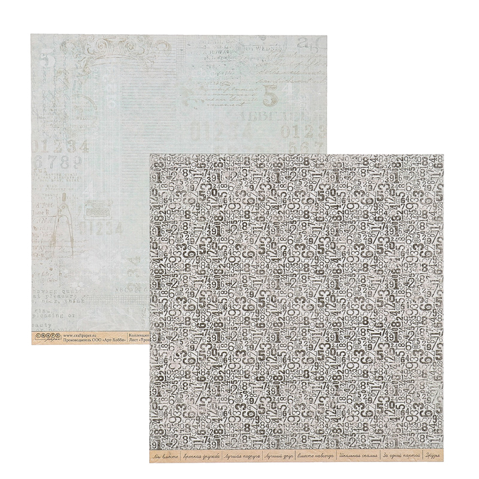 Бумага для скрапбукинга "Уроки "Моя школа" 30,5х30,5см, 190 гр/м2