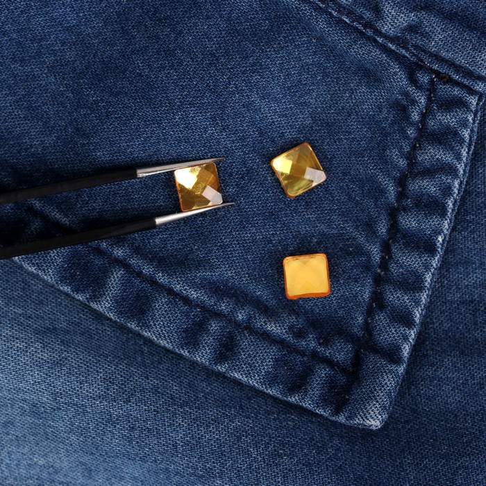 Стразы термоклеевые "Квадрат", 100шт, 6 х 6мм, цвет жёлтый