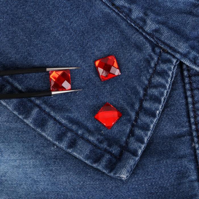 Стразы термоклеевые "Квадрат", 50шт, 8 х 8мм, цвет красный