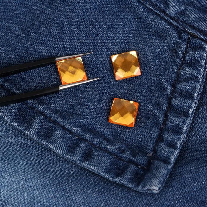 Стразы термоклеевые "Квадрат", 50шт, 8 х 8мм, цвет жёлтый