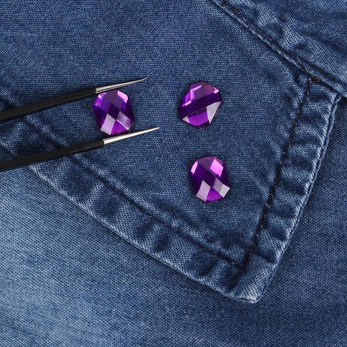 Стразы термоклеевые "Прямоугольник", 50шт, 8 х 10мм, цвет фиолетовый