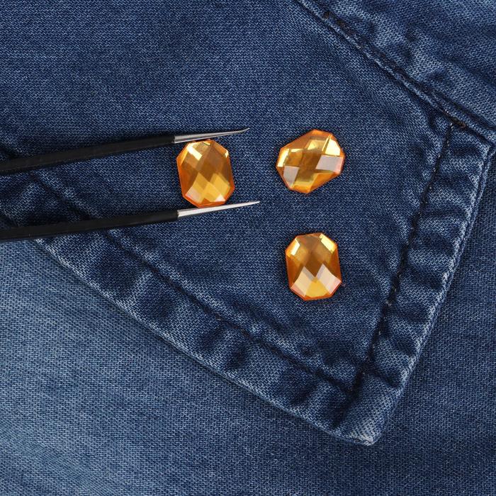 Стразы термоклеевые "Прямоугольник", 50шт, 8 х 10мм, цвет жёлтый