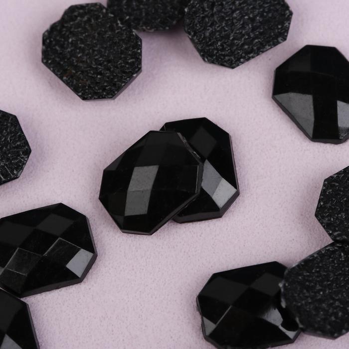 Стразы термоклеевые "Прямоугольник", 50шт, 8 х 10мм, цвет чёрный