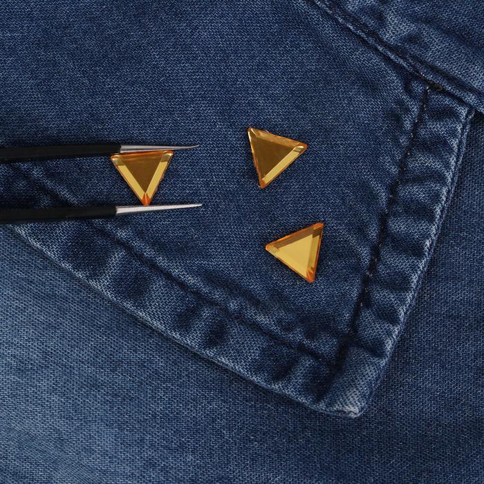 Стразы термоклеевые "Треугольник", 50шт, 8 х 8мм, цвет жёлтый