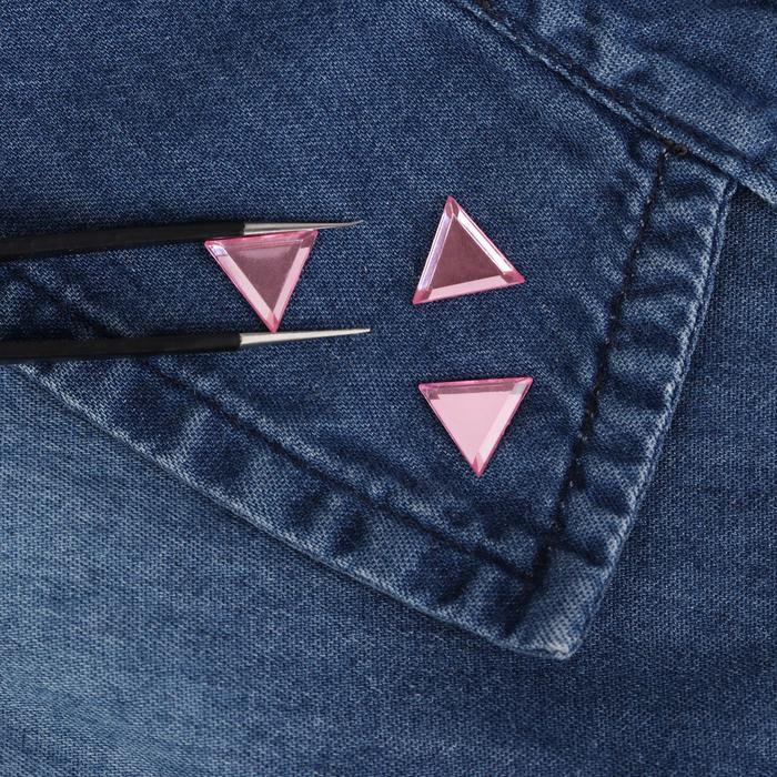 Стразы термоклеевые "Треугольник", 50шт, 10 х 10мм, цвет розовый