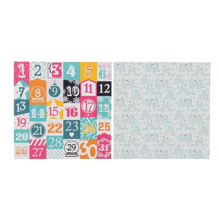 Набор бумаги для скрапбукинга "Эскимо" (7 листов) 15х15 см, 190 гр/м2