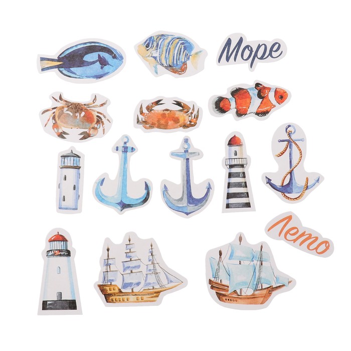 Набор вырубок для скрапбукинга "Побережье" (15 элементов) 300 гр/м2