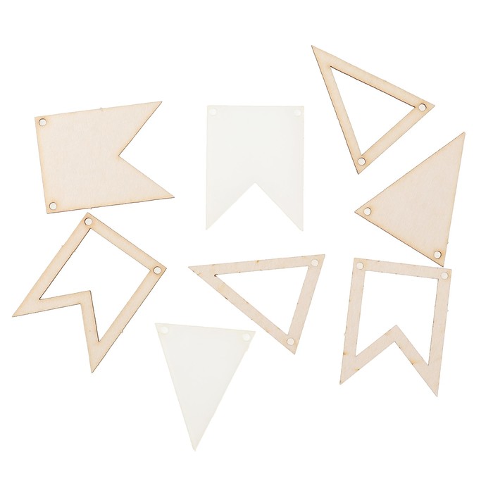 Заготовка для скрапбукинга "Для шейкера. Флажки" 3шт 3,1х4, 3шт 3х4 см, 2 окошка