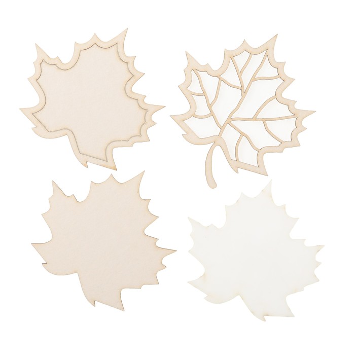 Заготовка для скрапбукинга "Для шейкера. Кленовый лист" 3 шт 7х8 см, 1 окошко