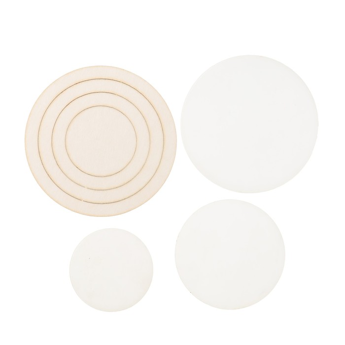 Заготовки д/скрапбукинга" Для шейкеров" 3 шт d=9, 7,4 и 5,8 см,3 окошка d=8,2, 6,5 и 5 см